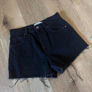 Reformation Charlie High Rise Black Jean Shorts‎ Size 25